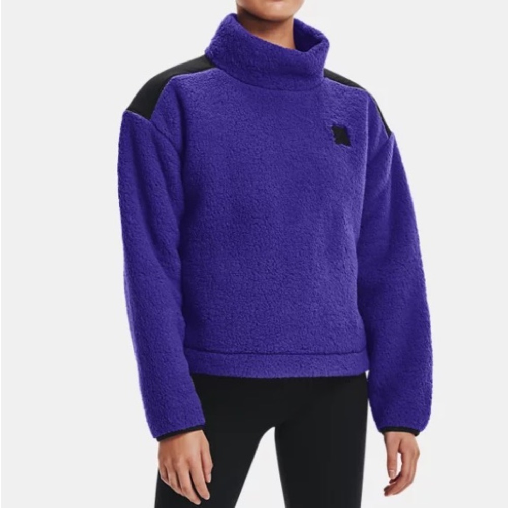 Under Armour Sherpa Fleece Mockneck Pullover - size L